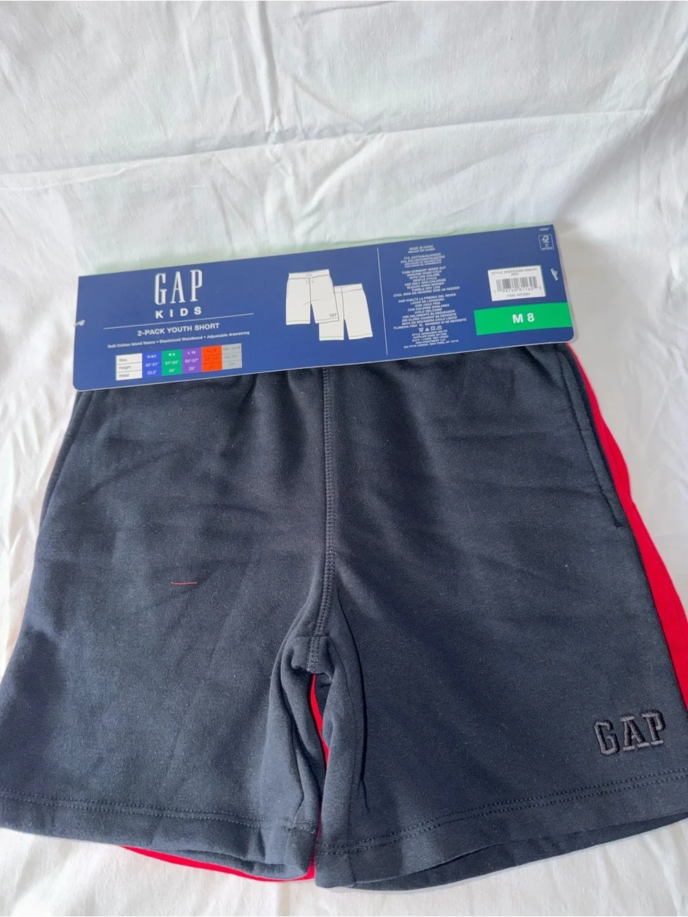 GAP Kids Red Athletic Shorts with Navy Trim